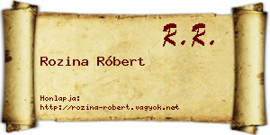 Rozina Róbert névjegykártya