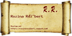 Rozina Róbert névjegykártya