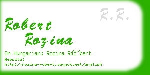 robert rozina business card